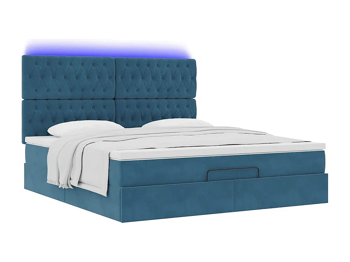 Ottoman bed met matrassen en LED's 160x200cm fluweel
