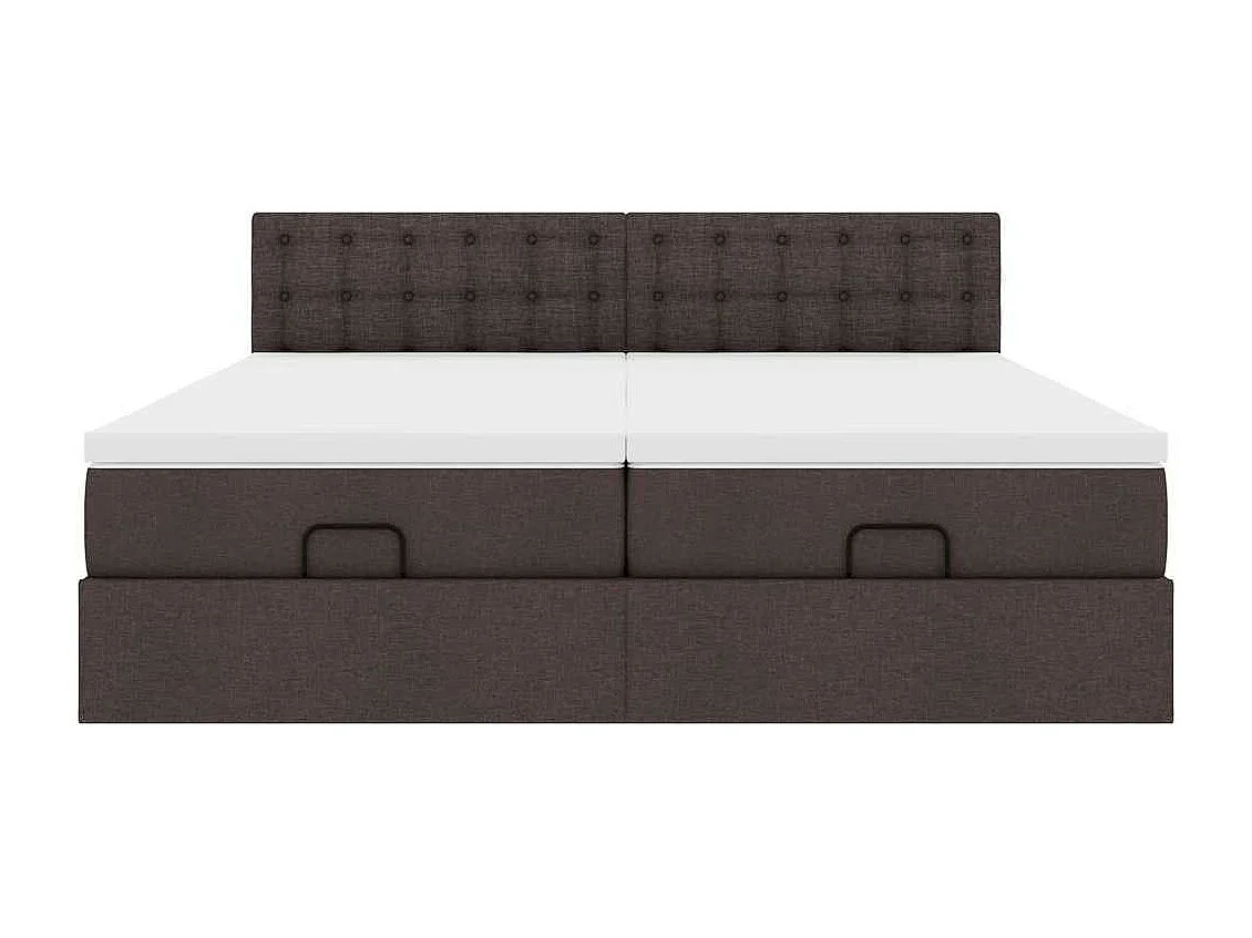 Ottoman bed met matrassen 180x200cm stof donkerbruin