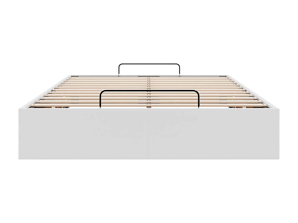 Cadre de lit ottoman sans matelas blanc 120x200 cm similicuir