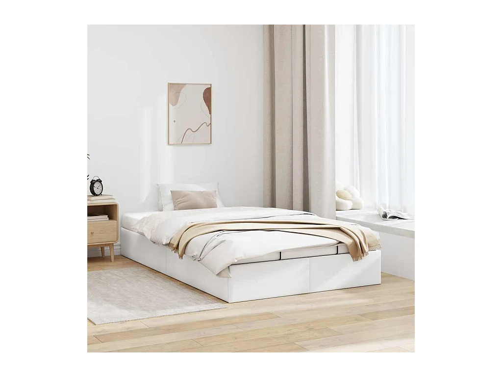 Estructura de cama otomana sin colchón blanco 120x200cm