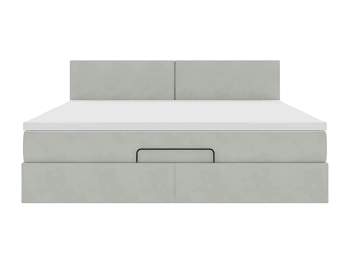 Estructura de cama otomana con colchón gris claro 180x200cm