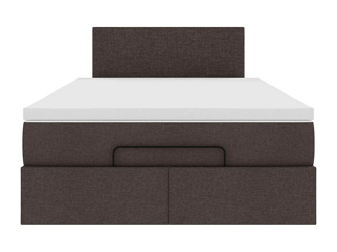 Estructura de cama otomana colchón tela marrón oscuro 120x190cm