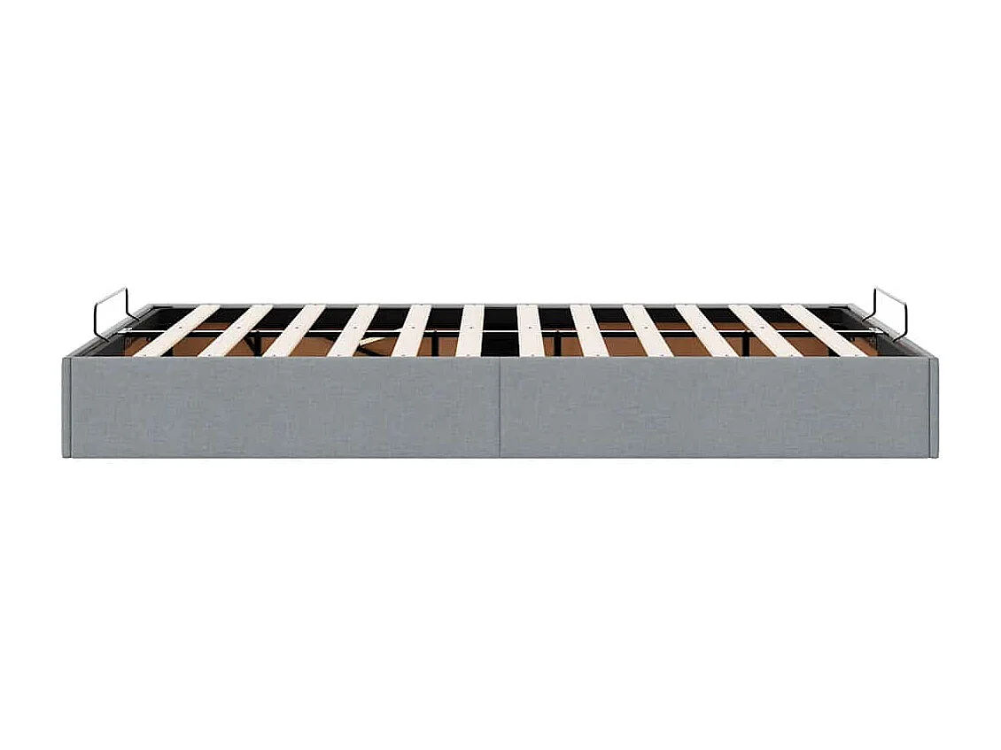 Cadre de lit ottoman sans matelas gris clair 120x200 cm tissu