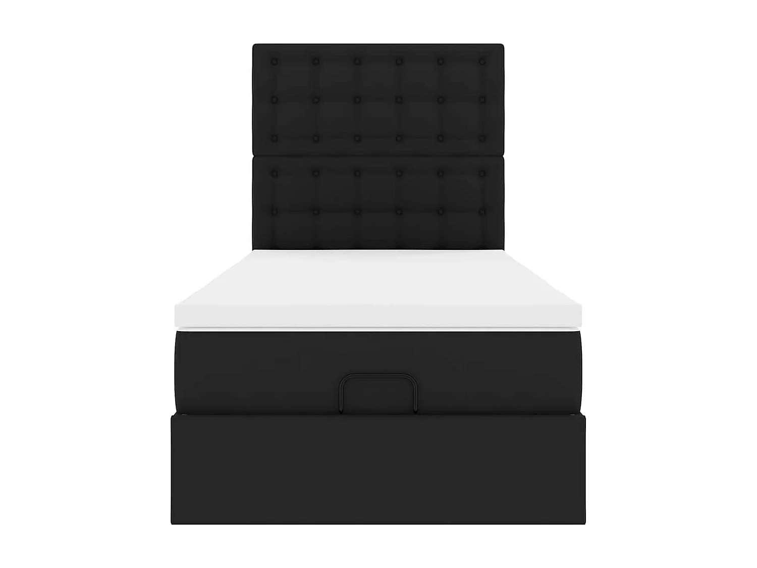 Cadre de lit ottoman avec matelas noir 80x200 cm similicuir