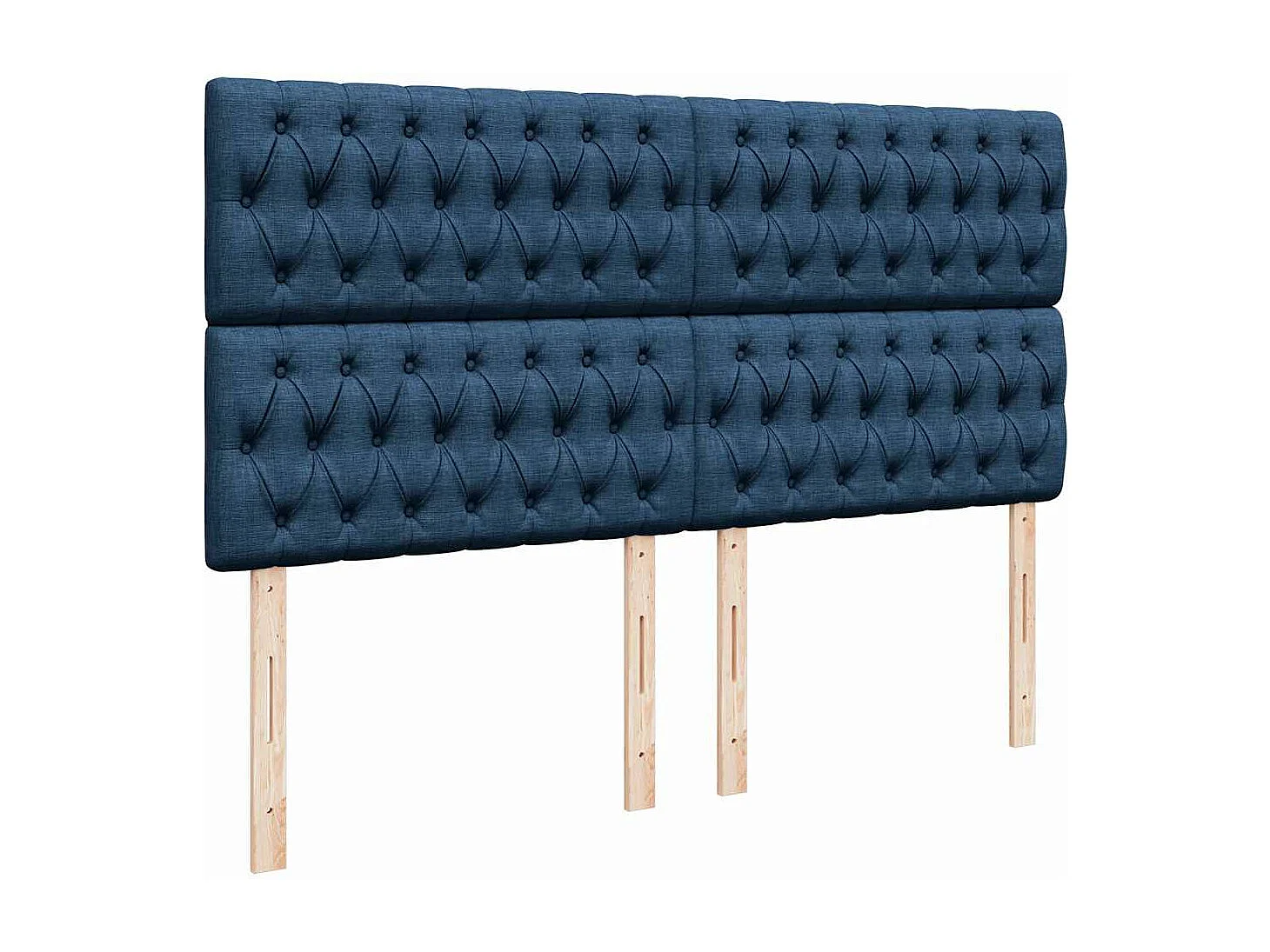 Cadre de lit ottoman avec matelas bleu 200x200cm tissu