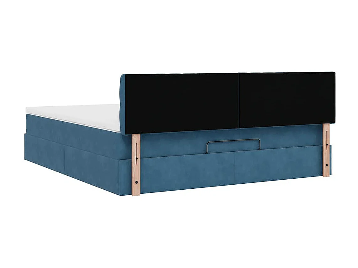 Estrutura de cama otomana com colchão 180x200 cm azul escuro