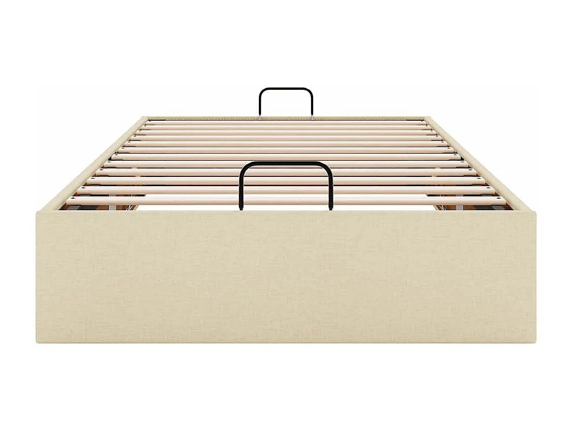 Cadre de lit ottoman sans matelas crème 90x190 cm tissu