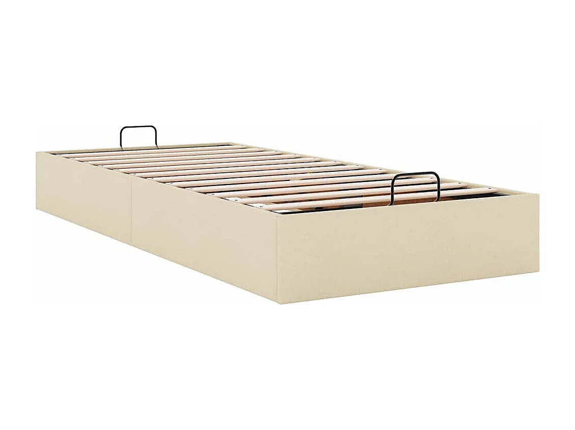 Bedframe zonder matras 90x190 cm stof crèmekleurig
