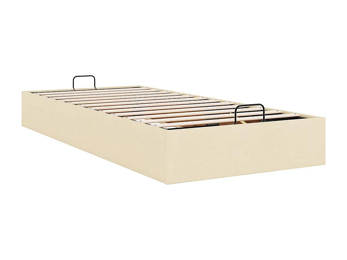 Bedframe zonder matras 90x190 cm stof crèmekleurig