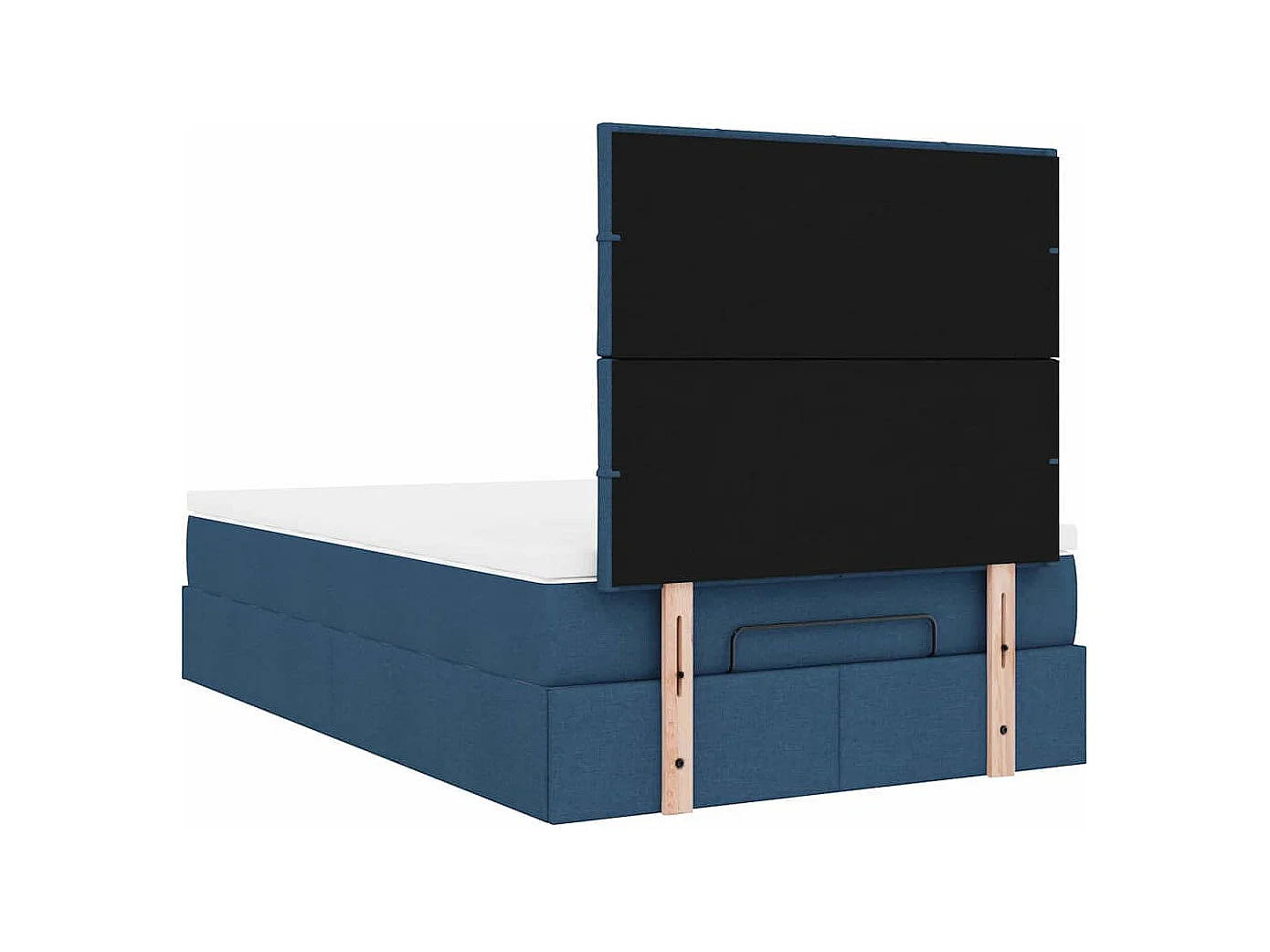 Estrutura de cama otomana com colchão 120x190 cm tecido azul