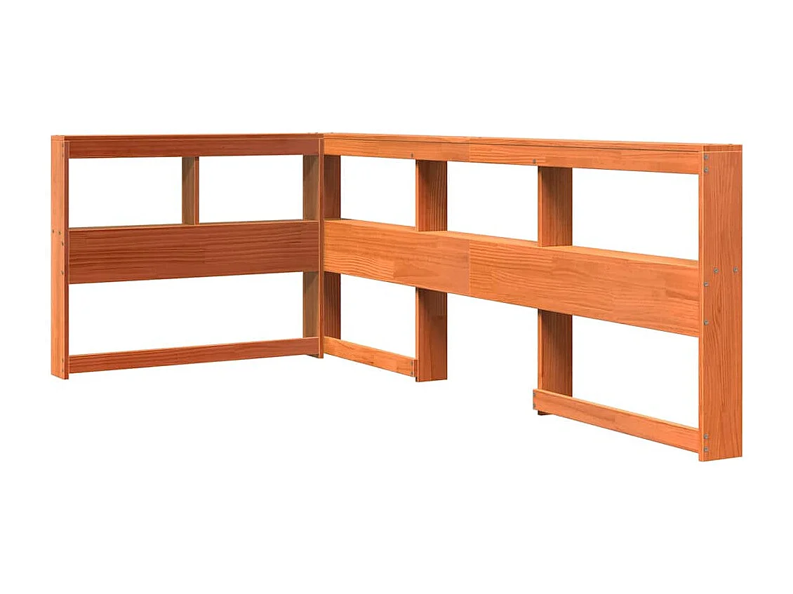 Lit bibliothèque sans matelas cire marron 90x200 cm pin massif