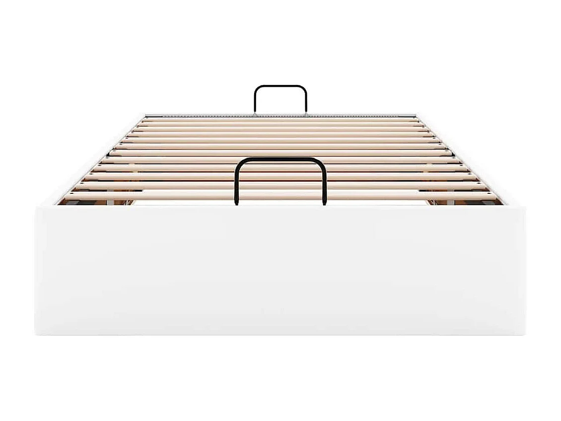 Cadre de lit ottoman sans matelas blanc 90x190 cm similicuir