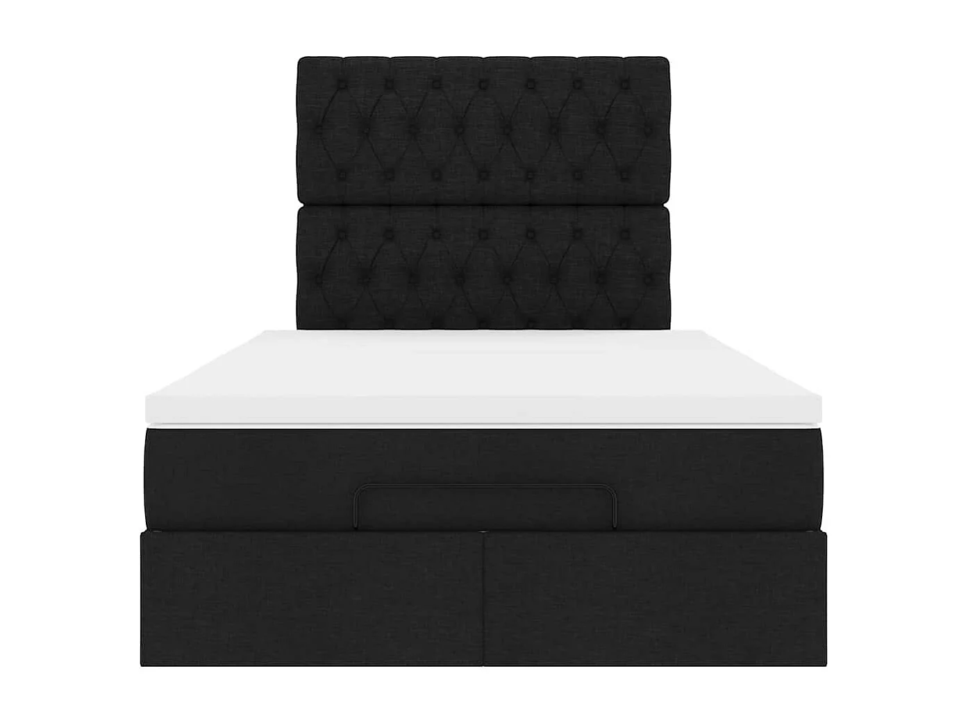 Cadre de lit ottoman avec matelas noir 120x200cm tissu