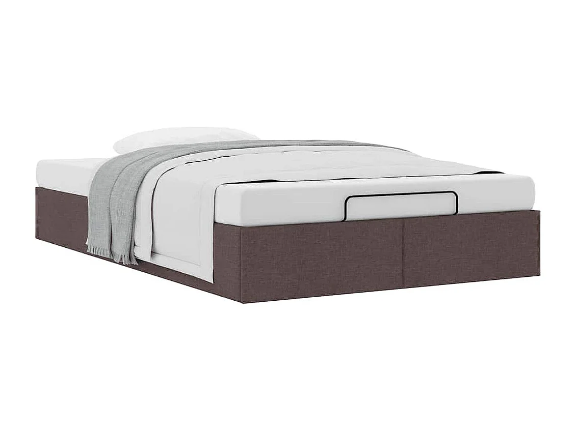 Bedframe zonder matras 120x190 cm stof donkerbruin