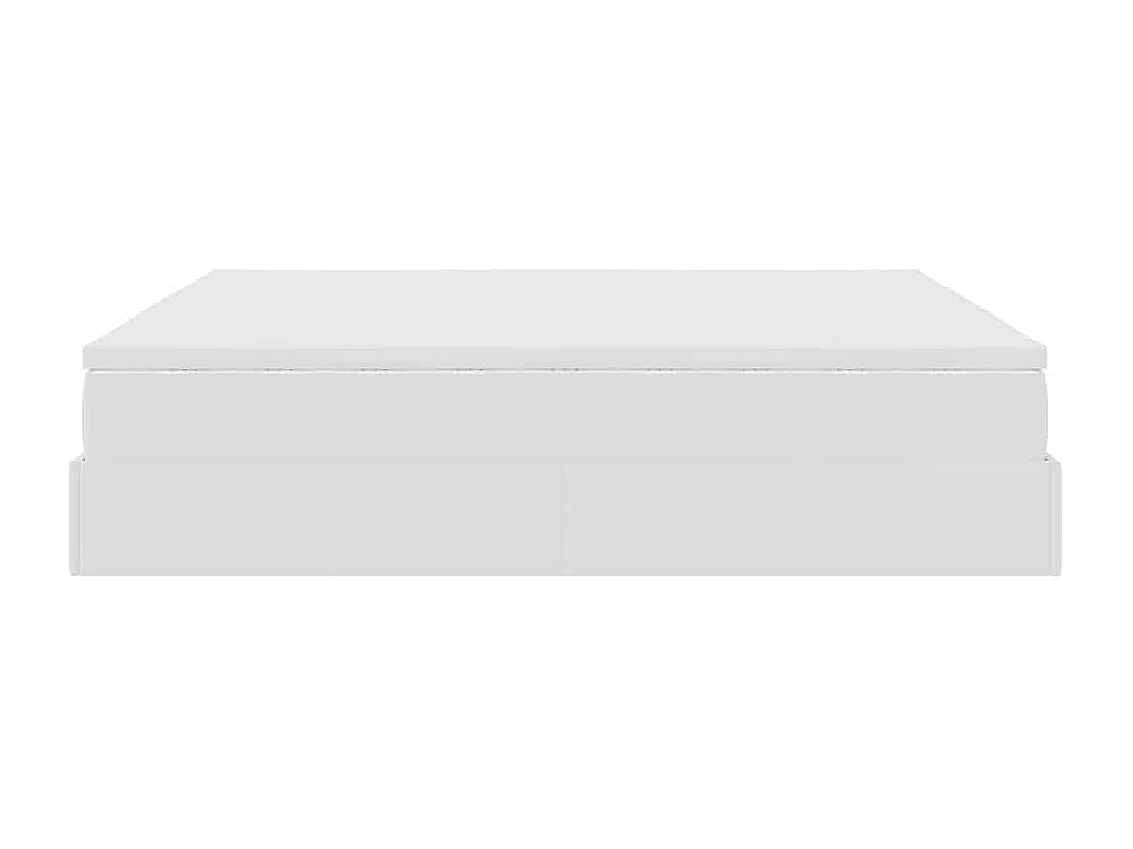 Cadre de lit ottoman avec matelas blanc 200x200 cm similicuir