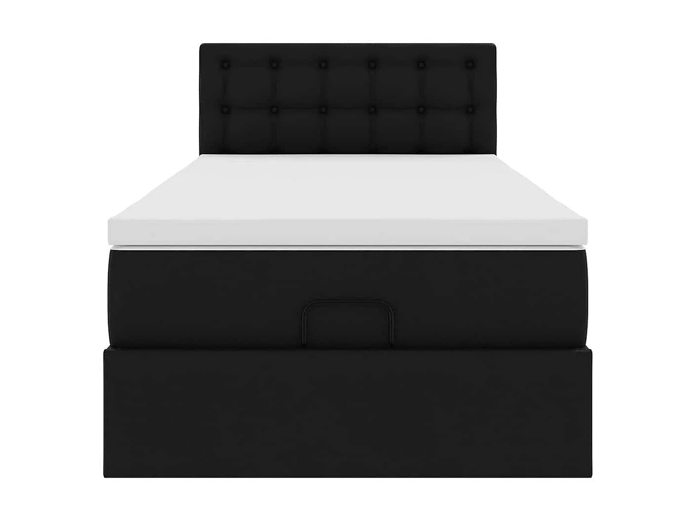 Cadre de lit ottoman avec matelas noir 80x200 cm similicuir