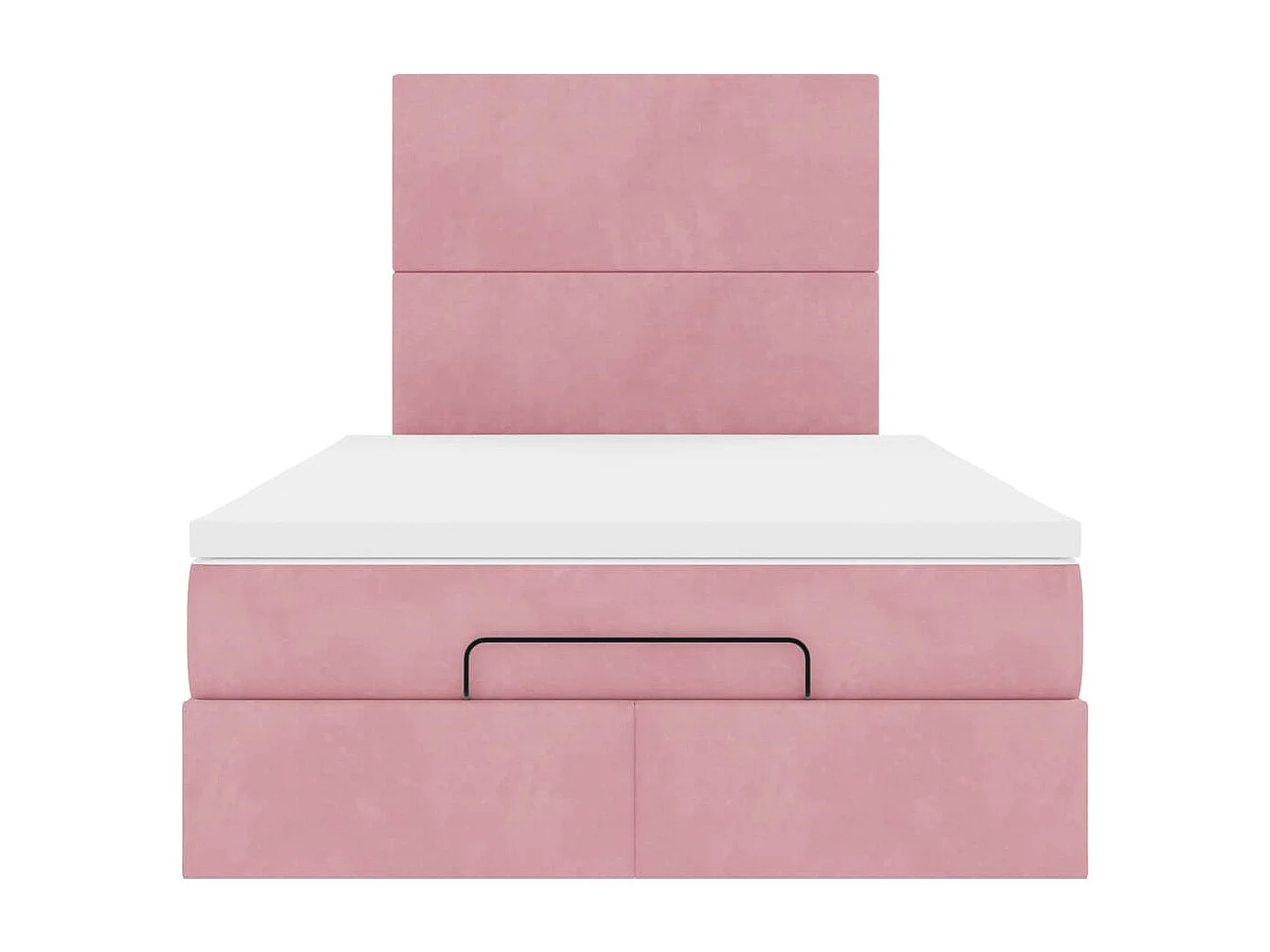 Estructura cama otomana colchones terciopelo rosa 120x190 cm