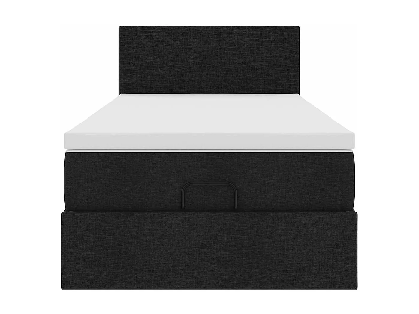 Estructura de cama otomana colchón tela negro 100x200cm