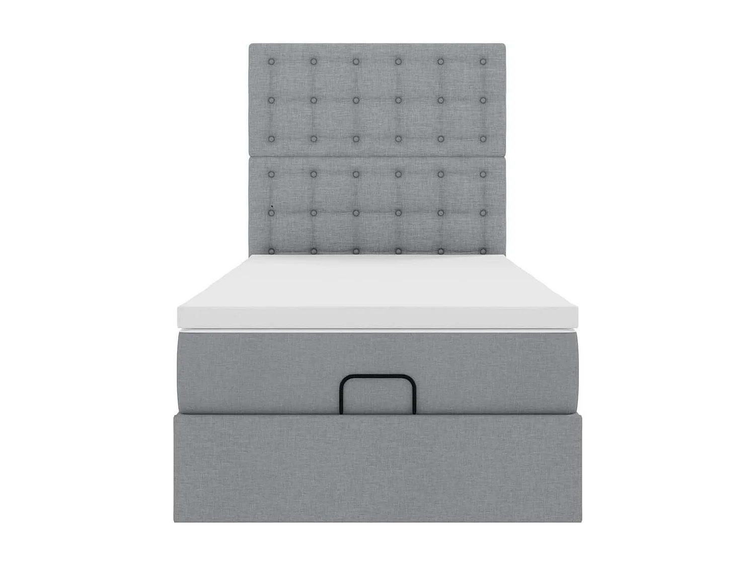 Cadre de lit ottoman avec matelas gris clair 80x200 cm tissu