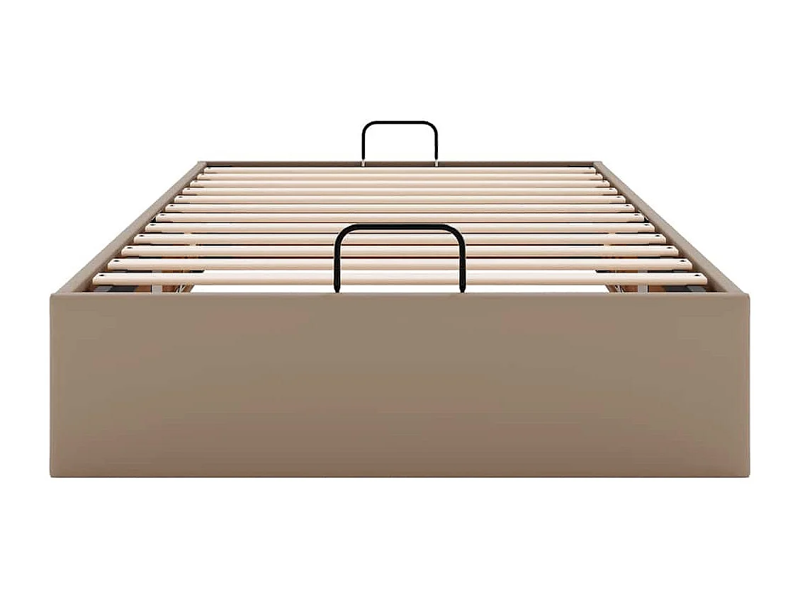 Estructura cama otomana sin colchón cappucino cuero sintético