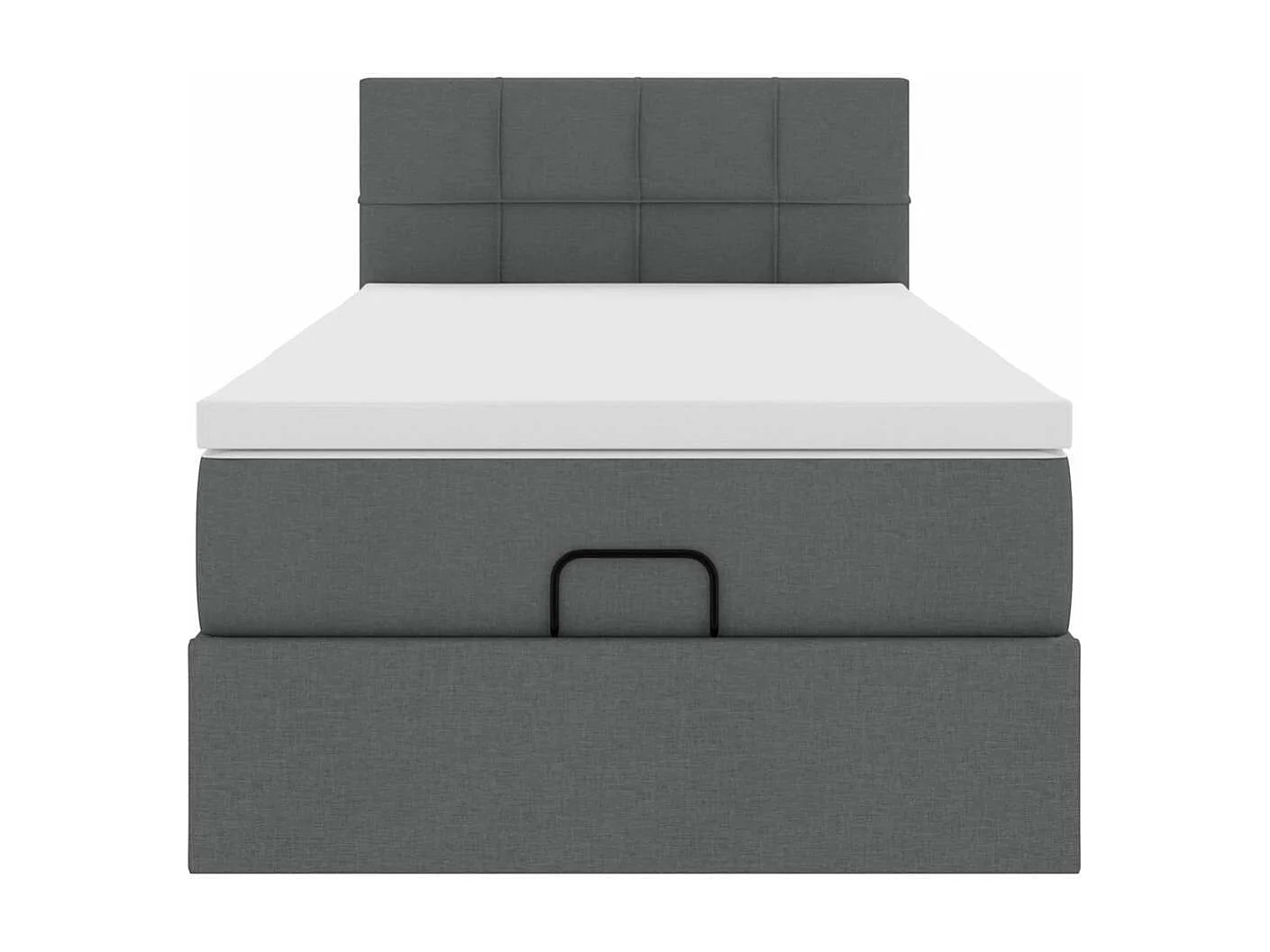Cadre de lit ottoman avec matelas gris foncé 80x200 cm tissu