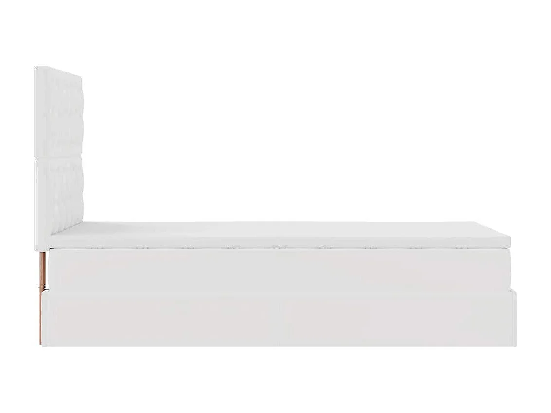 moldura de cama síriaXL otomana com colchão branco couro falso