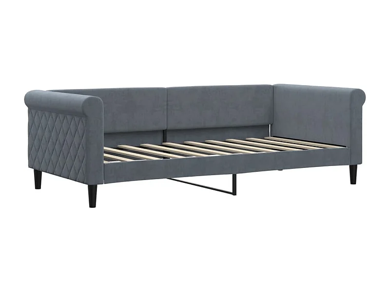 Sofá cama terciopelo gris oscuro 90x190 cm