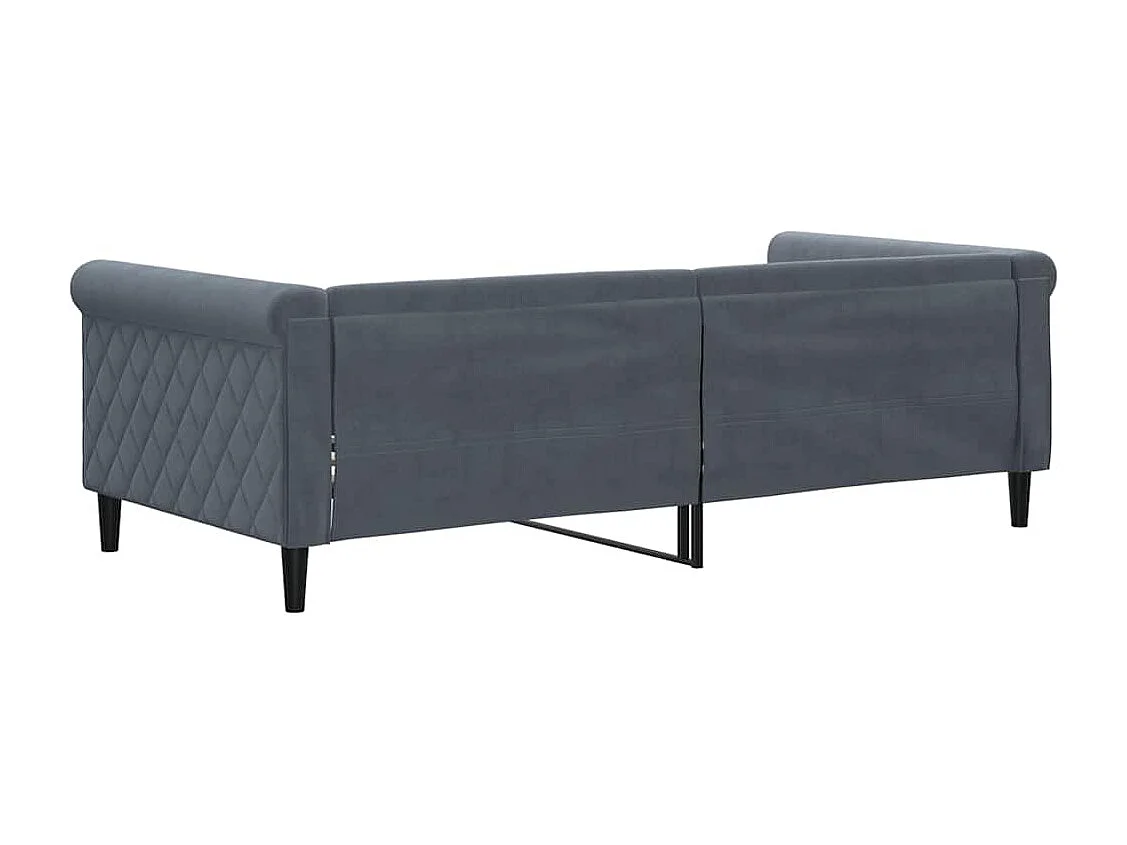 Lit de repos gris foncé 90x190 cm velours