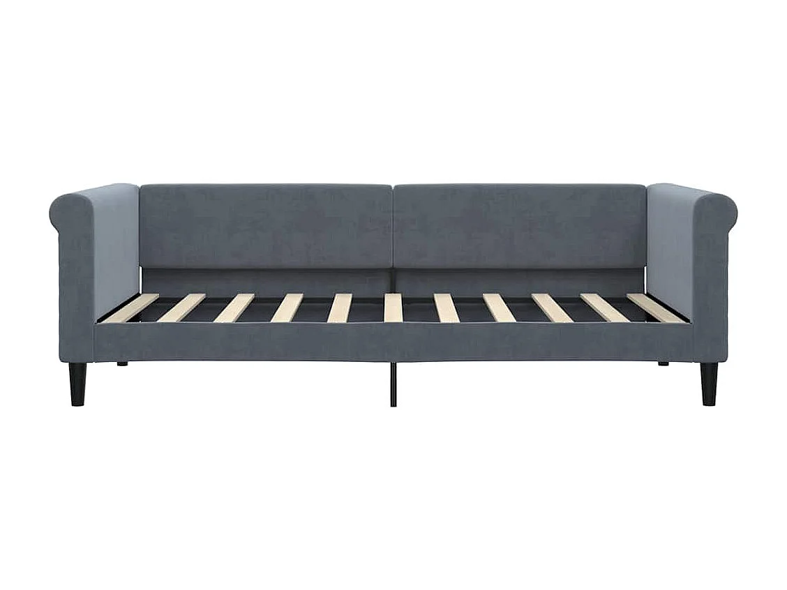 Sofá-cama 90x190 cm veludo cinzento-escuro