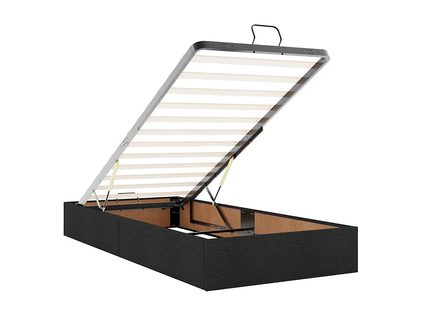 Bed met matras 100x200 cm stof zwart