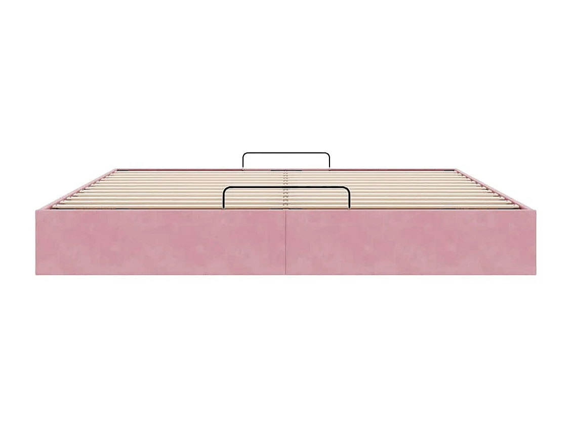 Cadre de lit ottoman sans matelas rose 180x200 cm velours