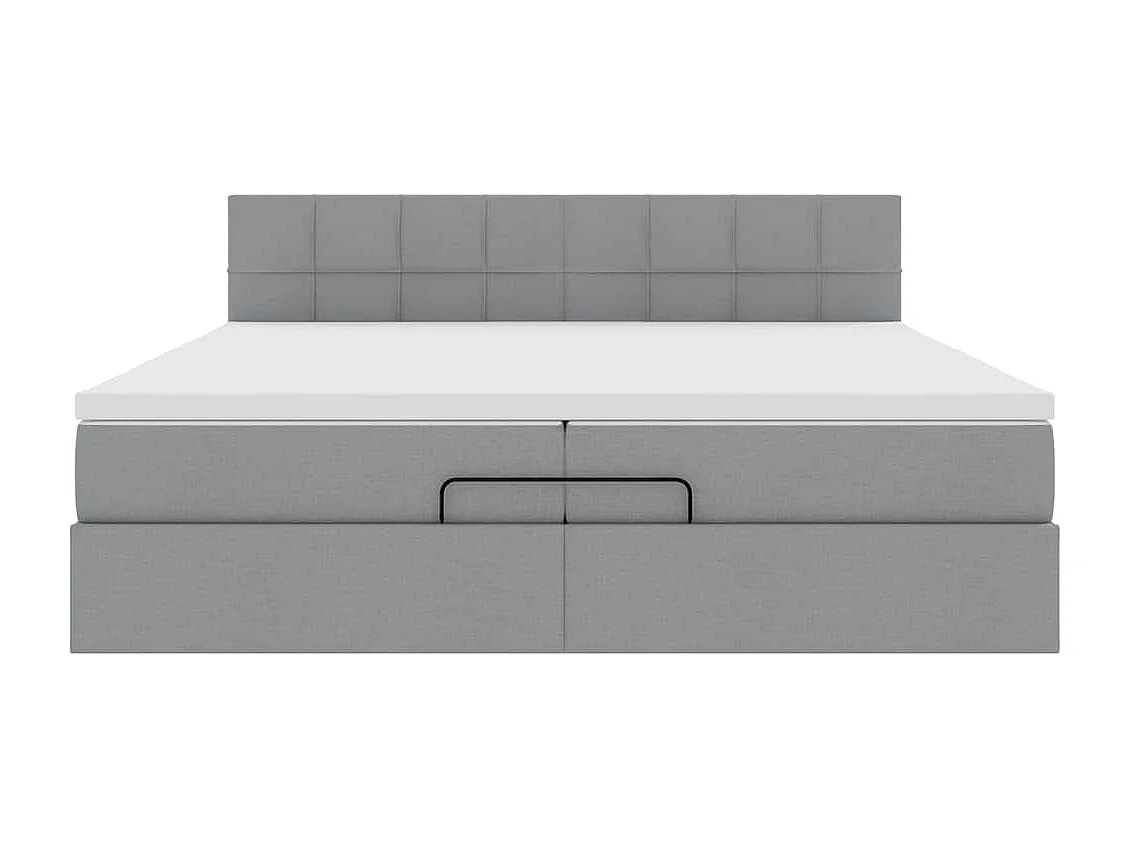 Estructura de cama otomana con colchón gris claro 200x200 cm