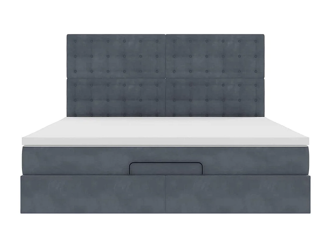 Estrutura cama otomana colchões 180x200 cm cinzento escuro
