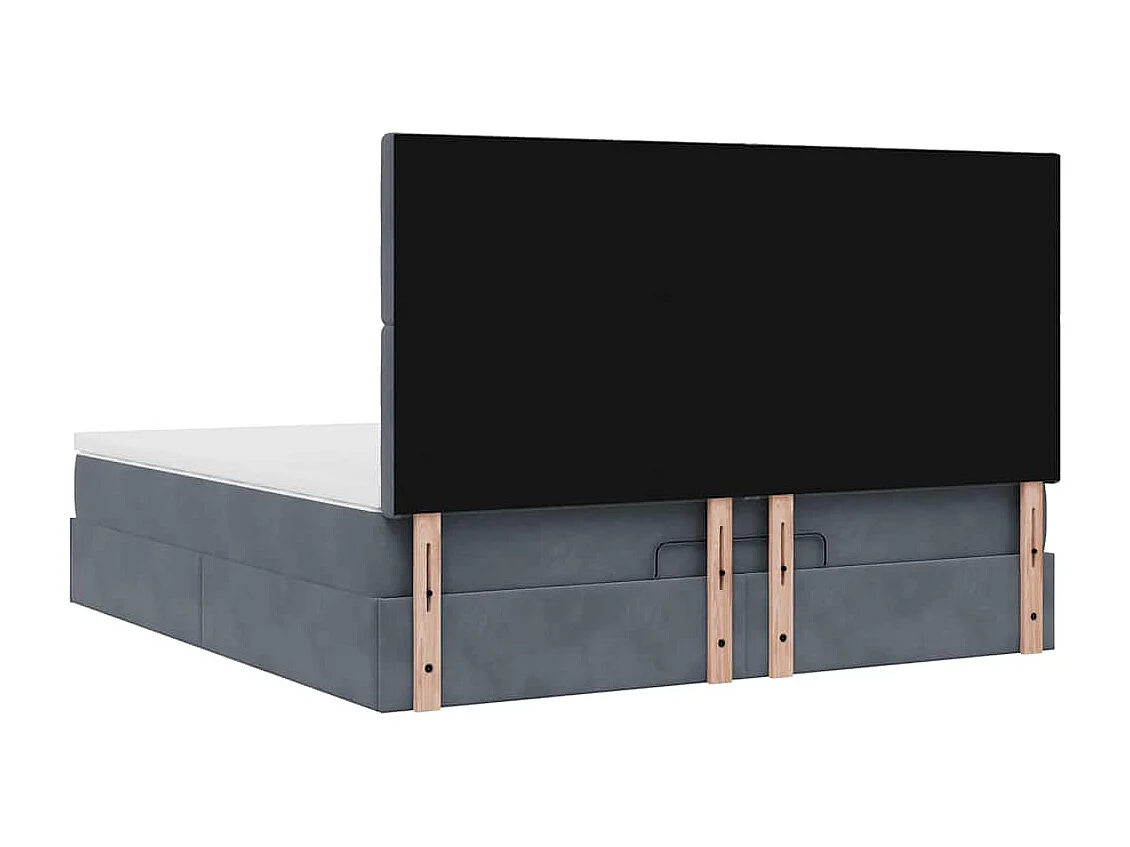 Estrutura cama otomana colchões 180x200 cm cinzento escuro