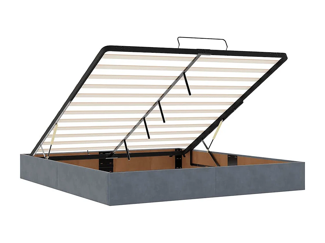 Estrutura cama otomana colchões 180x200 cm cinzento escuro