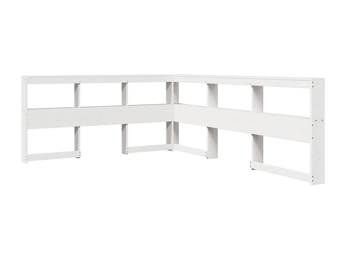 Cama con estantería sin colchón madera maciza blanca 120x190 cm
