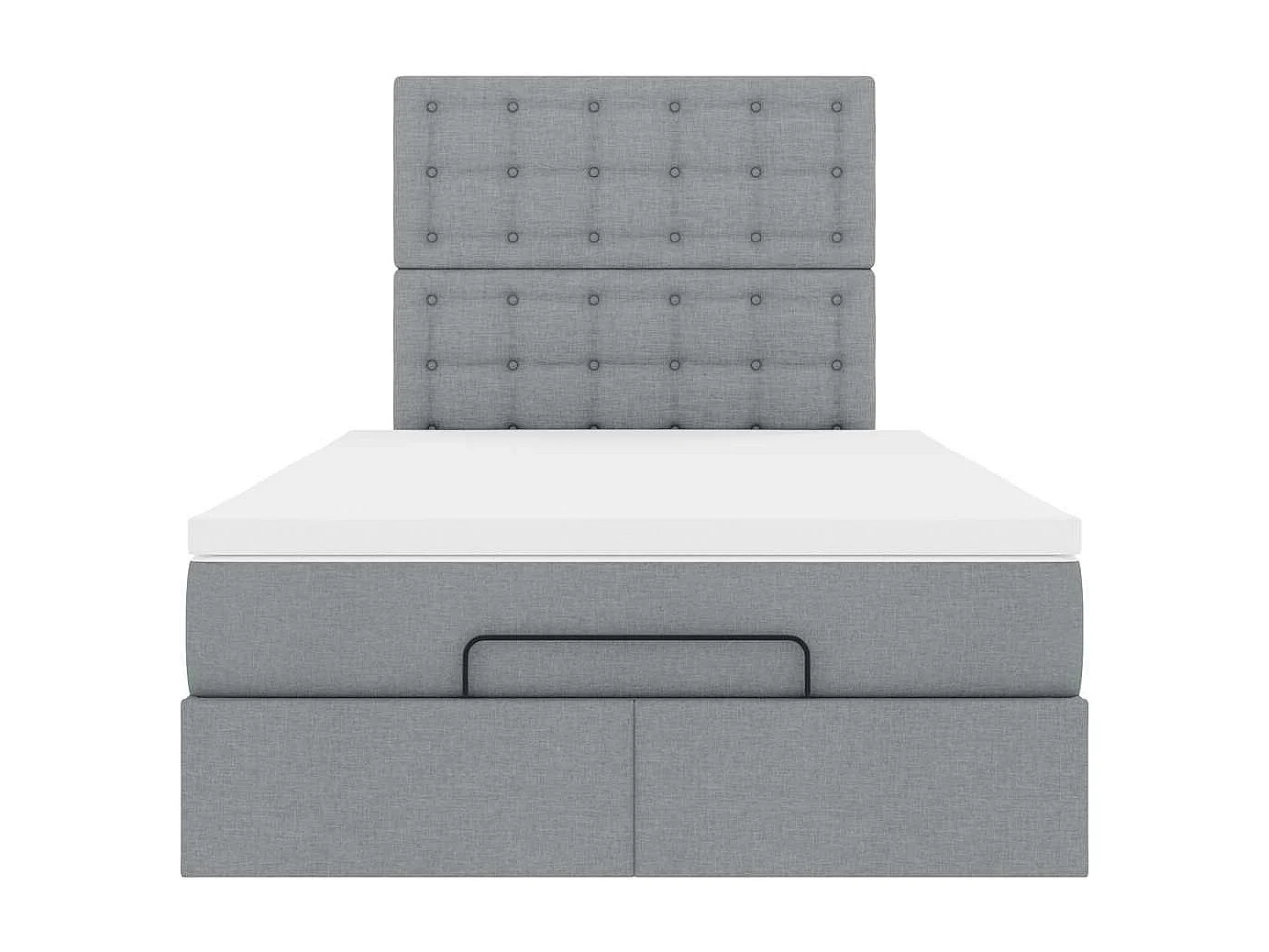Cadre de lit ottoman et matelas gris clair 120x200 cm tissu