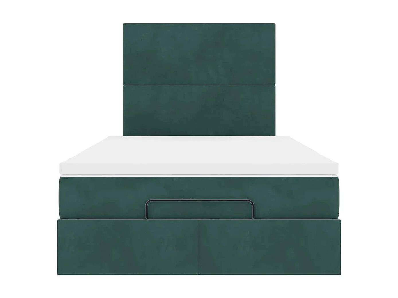 Estructura de cama otomana colchones terciopelo verde oscuro
