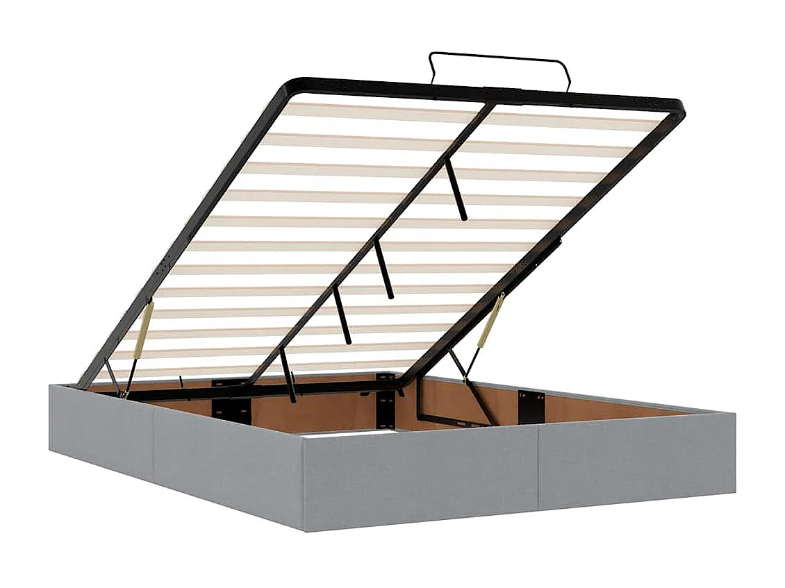 Ottoman bed met matras 140x200cm stof lichtgrijs