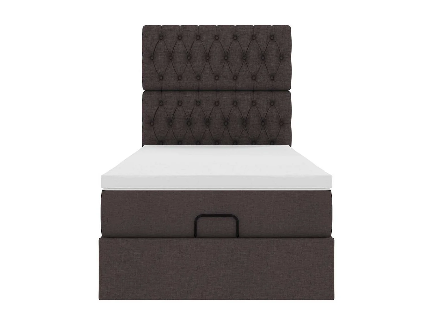 Bed poef met matras en LED's 90x200 cm stof donkerbruin