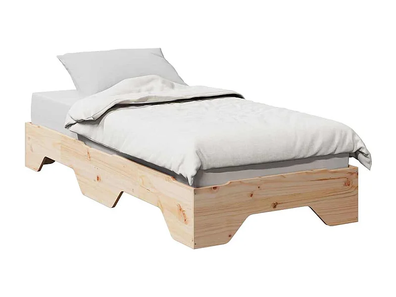Cadre de lit sans matelas empilable 75x190 cm bois massif