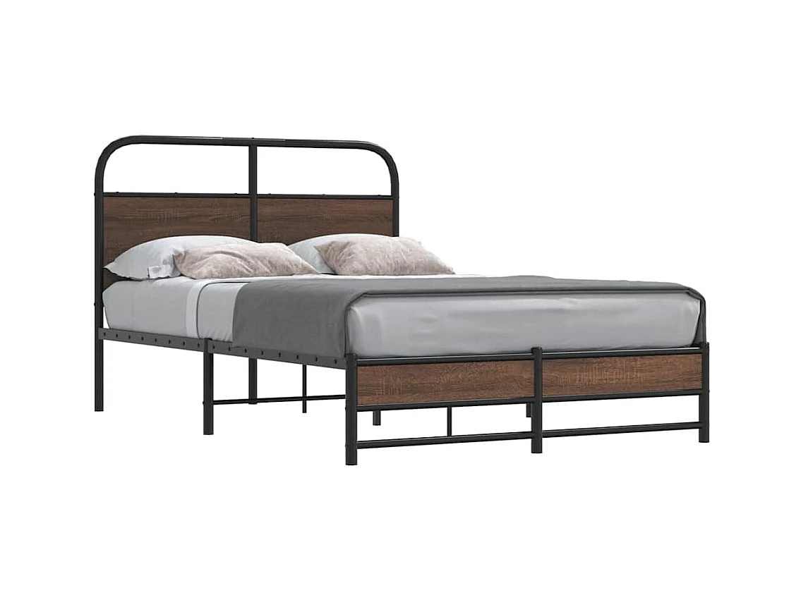 Cadre de lit sans matelas 140x190 cm chêne marron