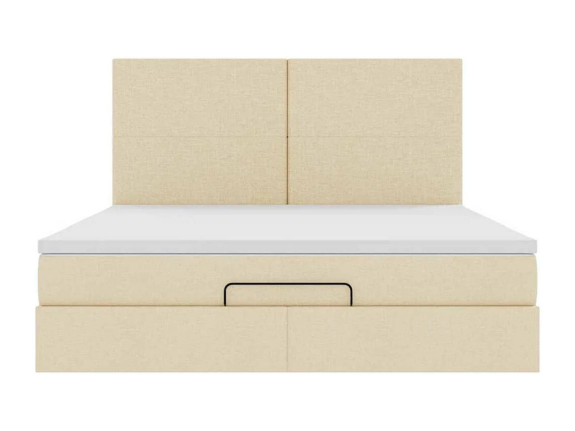 Estrutura de cama otomana com creme de colchão 180x200cm tecido