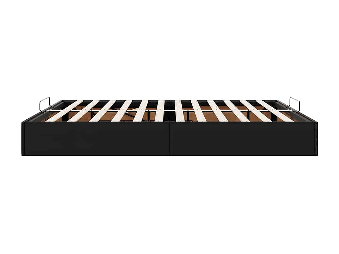 Cadre de lit ottoman sans matelas noir 160x200 cm similicuir