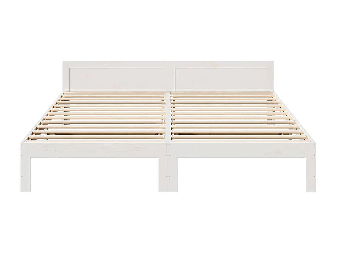 Cadre de lit sans matelas blanc 160x200 cm bois de pin massif