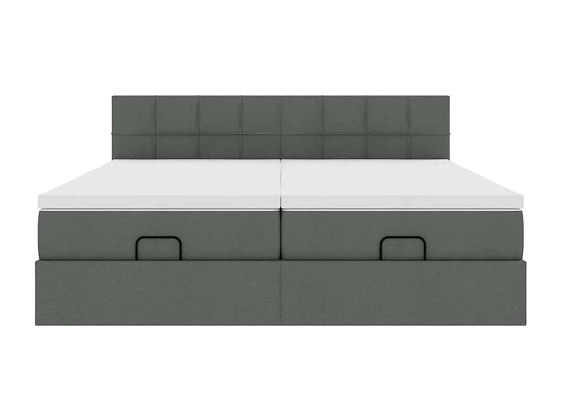 Estructura cama otomana colchones tela gris oscuro 200x200cm