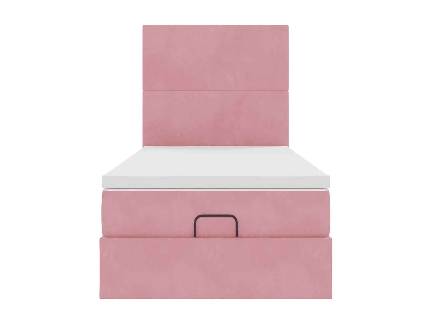 Cadre de lit ottoman avec matelas rose 100x200 cm velours