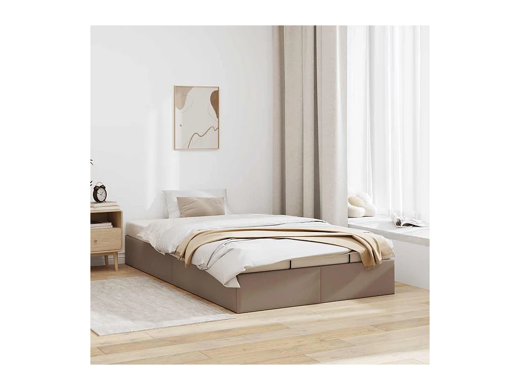 Cadre de lit ottoman sans matelas cappuccino 120x190 cm