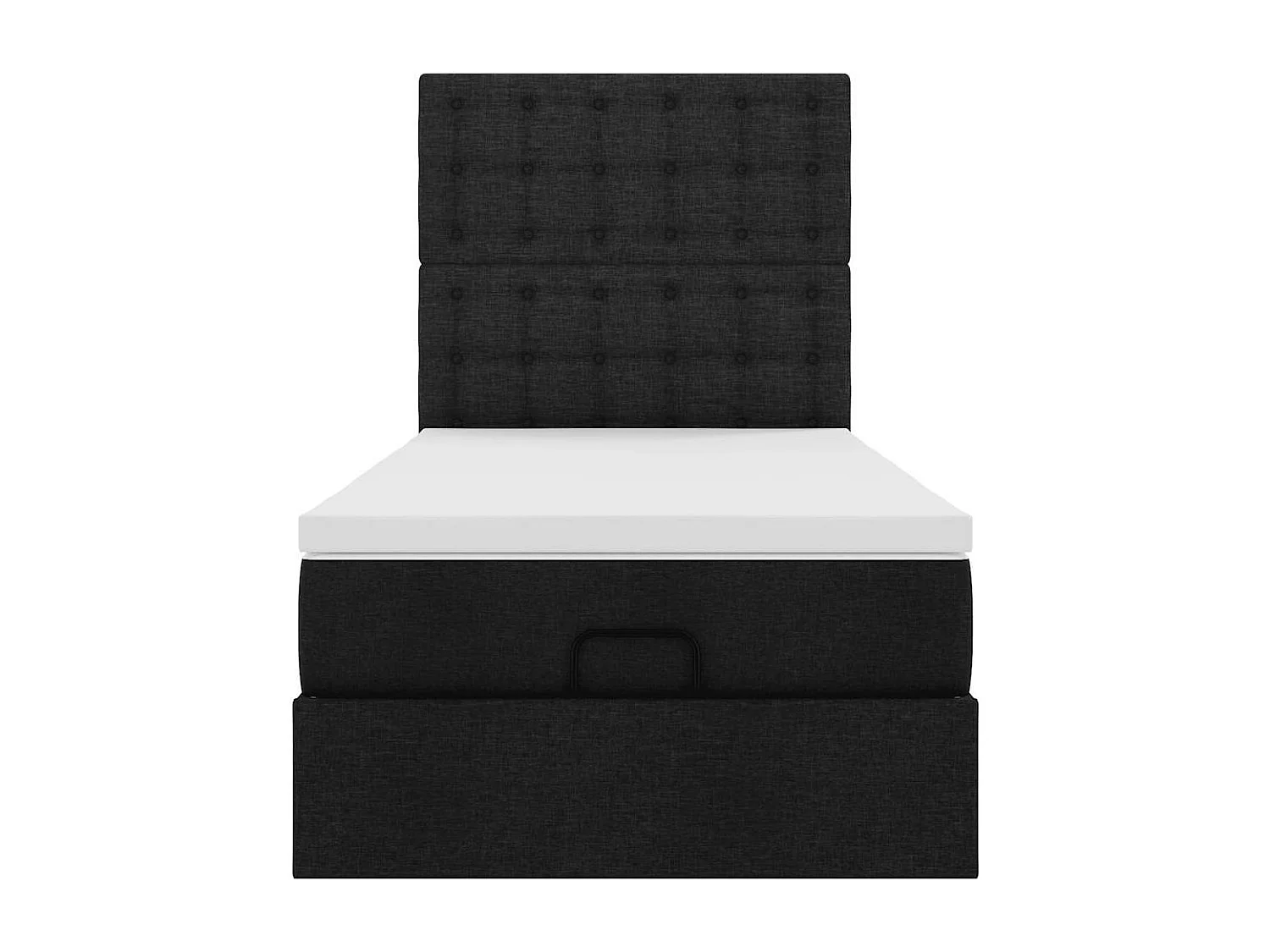 Ottoman bed met matras en LED's 90x200cm stof zwart