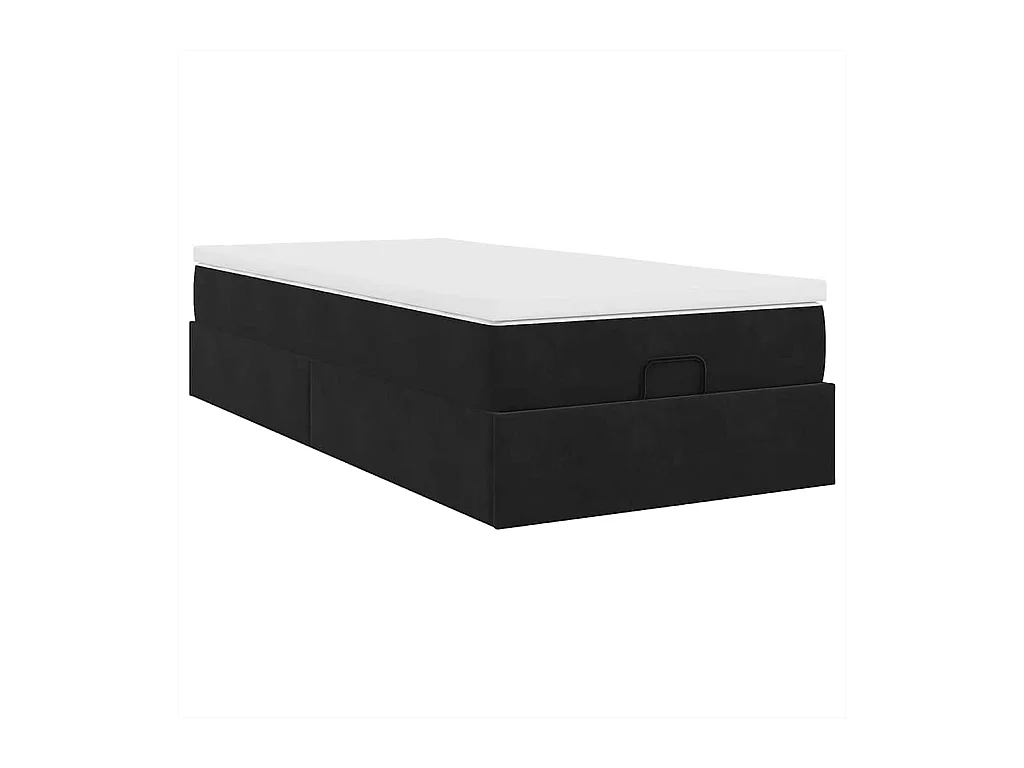 Ottoman bed met matras 80x200cm fluweel zwart